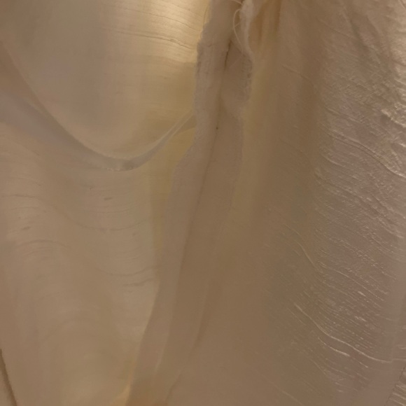 VTG CHRISTIAN DIOR Silk Wedding Dress W/ Gathered Sleeves + Button Back 26”W - Picture 13 of 13